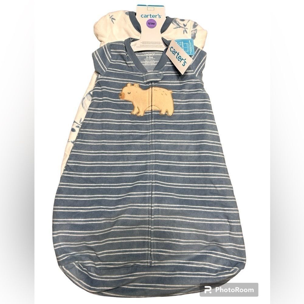 TWO Carter’s 2-Way Zip Fleece Sleep Bags